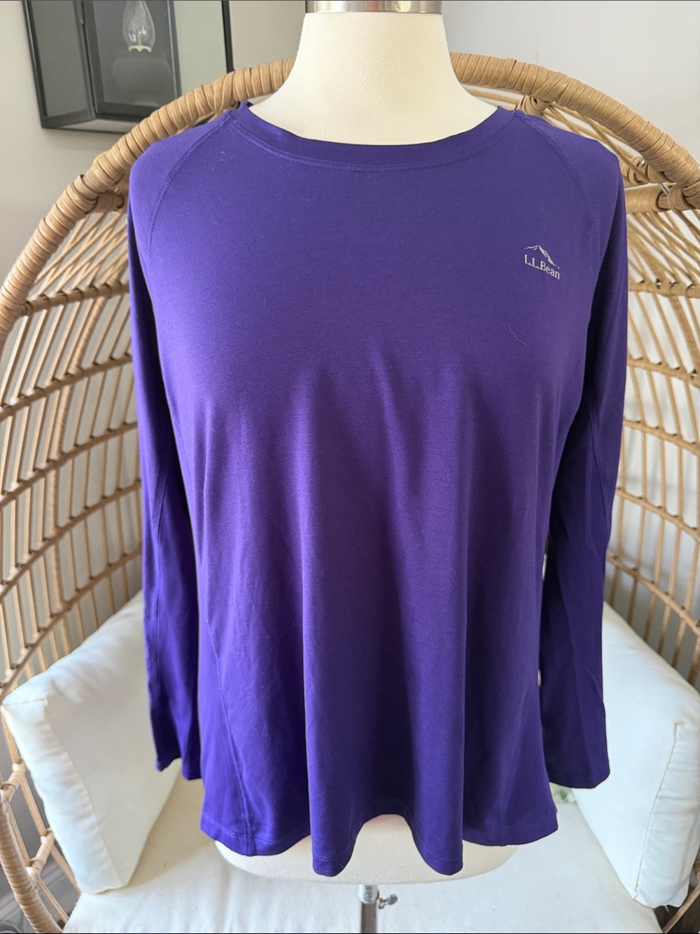 L.L. Bean Outdoor Active Long Sleeve Top Purple Size XL Regular